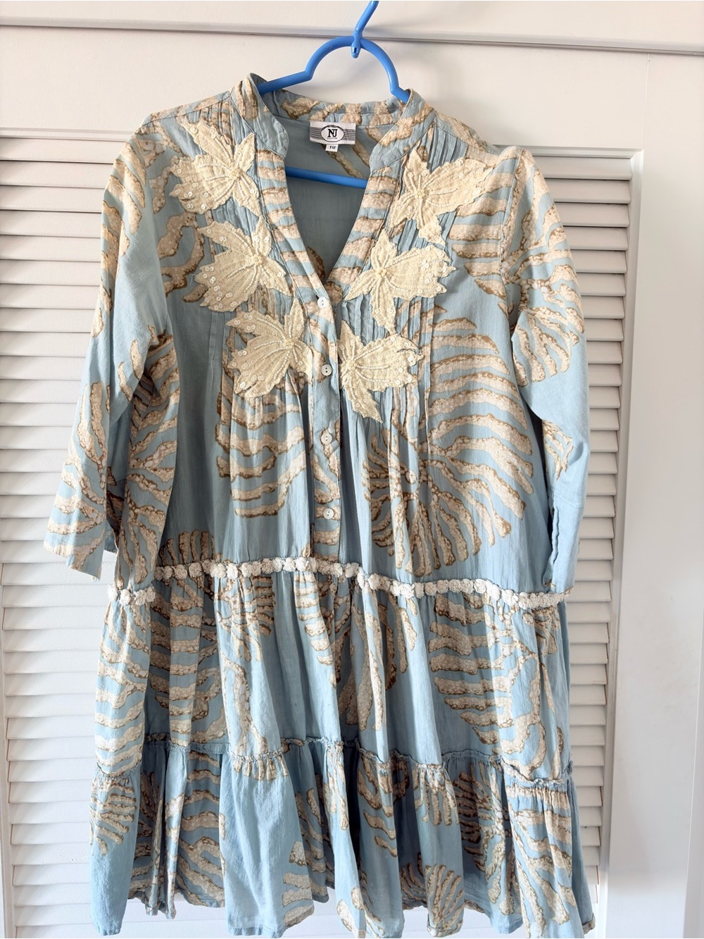 NJ Couture Paris- boutique dress with Cream Embroidery